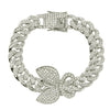 Alloy Cuban Chain Necklace With Diamond Inlay And Butterfly Pattern Hip Hop Style Unisex