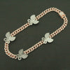 Alloy Cuban Chain Necklace With Diamond Inlay And Butterfly Pattern Hip Hop Style Unisex
