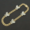Alloy Cuban Chain Necklace With Diamond Inlay And Butterfly Pattern Hip Hop Style Unisex
