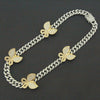 Alloy Cuban Chain Necklace With Diamond Inlay And Butterfly Pattern Hip Hop Style Unisex