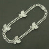 Alloy Cuban Chain Necklace With Diamond Inlay And Butterfly Pattern Hip Hop Style Unisex