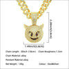 Alloy Cuban Chain With Threedimensional Geometric Diamond Small Monster Pendant Trendy Necklace Accessories