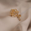 Alloy Cut Out Flower Metal Brooch Electroplated For Women