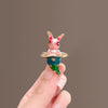 Alloy Cute Cartoon Pink Rabbit Magic Hat Brooch For Women With Electroplating Treatment