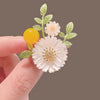 Alloy Daisy Flower Brooch Electroplated For Men And Women Natural Style
