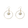 Alloy Daisy Heart Dripping Oil Earrings