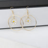 Alloy Daisy Heart Dripping Oil Earrings