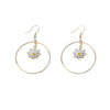 Alloy Daisy Heart Dripping Oil Earrings