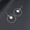 Alloy Daisy Heart Dripping Oil Earrings