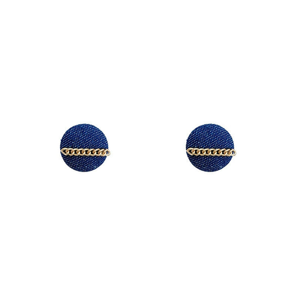 Alloy Denim Diamond Heart Circle Square Geometric Electroplating Light Luxury Women's Earrings