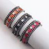 Alloy Denim Punk Geometric Fivepointed Star Chain Cowhide Bracelet Electroplating Unisex