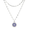 Alloy Devil's Eye Doublelayer Necklace With Geometric Pattern And Diamond Design For Women