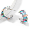 Alloy Diamond Acrylic Cshaped Women's Earrings