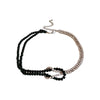 Alloy Diamond Beaded Twolayer Clavicle Chain Necklace For Women With Geometric Design And Electroplating Technique