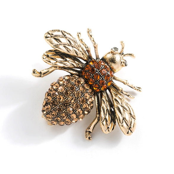 Alloy Diamond Bee Brooch For Women Exaggerated Simple Style Clothing Accessory