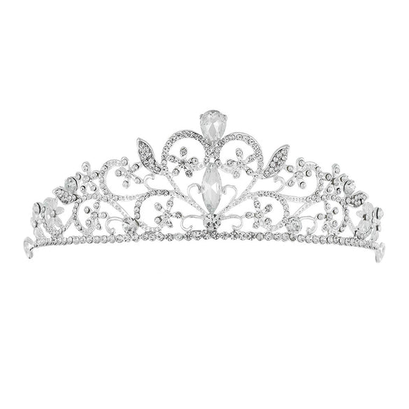 Alloy Diamond Bridal Crown Retro Style Electroplated For Women