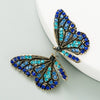 Alloy Diamond Butterfly Wings Heart Earrings For Women
