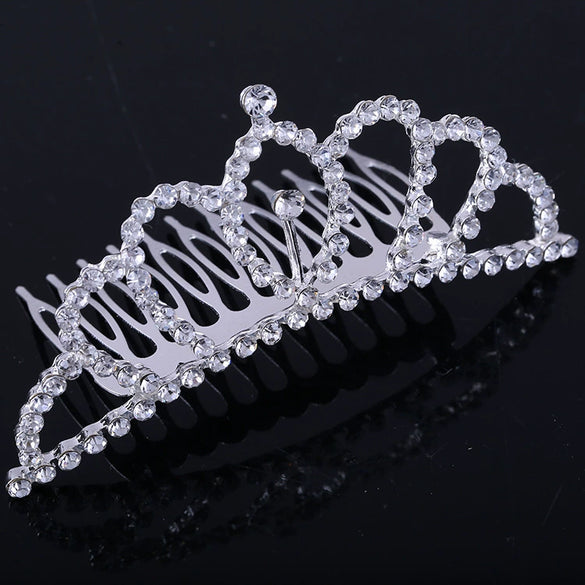Alloy Diamond Children's Crown Comb Hair Accessories
