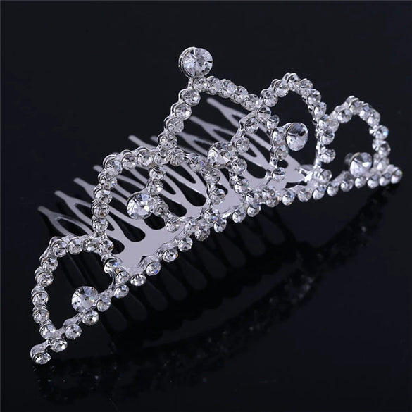 Alloy Diamond Children's Crown Comb Hair Accessories