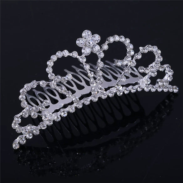 Alloy Diamond Children's Crown Comb Hair Accessories