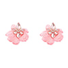 Alloy Diamond Flower Earrings For Women Retro Elegant Style