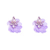 Alloy Diamond Flower Earrings For Women Retro Elegant Style