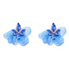 Alloy Diamond Flower Earrings For Women Retro Elegant Style