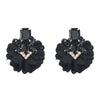 Alloy Diamond Flower Earrings Women's Retro Elegant Style
