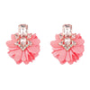 Alloy Diamond Flower Earrings Women's Retro Elegant Style