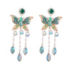 Alloy Diamond Geometric Butterfly Acrylic Tassel Women's Earrings