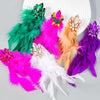 Alloy Diamond Geometric Flower Long Feather Tassel Women's Earrings