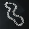 Alloy Diamond Geometric Hip Hop Cuban Chain Necklace