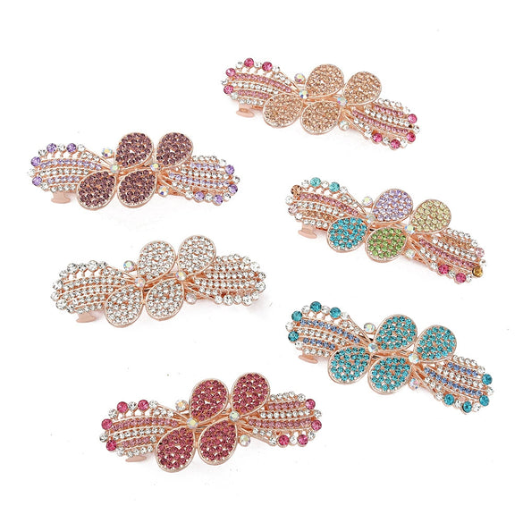 Alloy Diamond Hairpin Spring Clip For Women