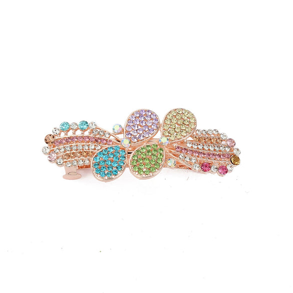 Alloy Diamond Hairpin Spring Clip For Women