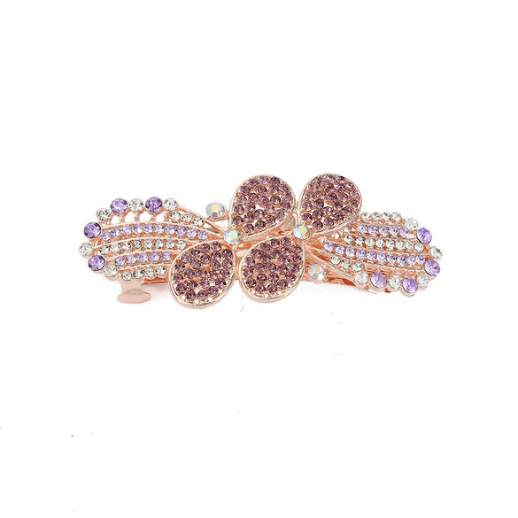 Alloy Diamond Hairpin Spring Clip For Women