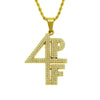Alloy Diamond Letter And Number Pendant Men's Hip Hop Street Accessories