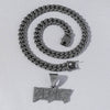 Alloy Diamond Letters Pendant Necklace Cuban Chain Hip Hop Punk Jewelry For Men