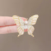 Alloy Diamond Pearl Butterfly Flower Brooch For Women With Electroplating Design