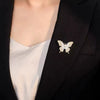 Alloy Diamond Pearl Butterfly Flower Brooch For Women With Electroplating Design