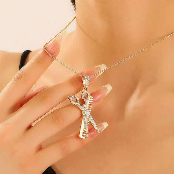 Alloy Diamond Pendant Snake Bone Chain Women's Ins Punk Creative Necklace