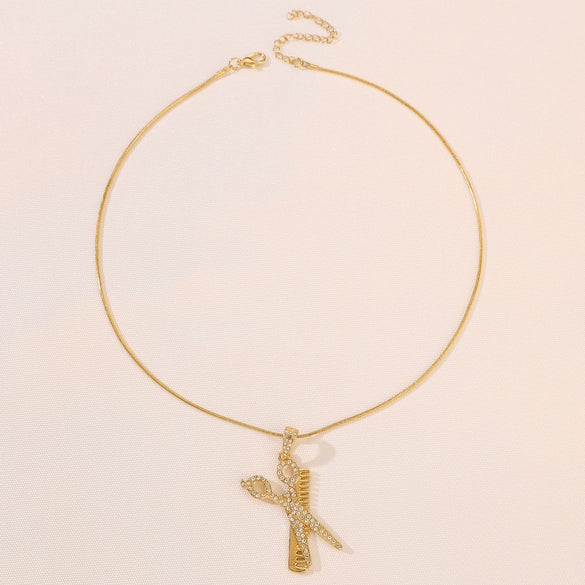 Alloy Diamond Pendant Snake Bone Chain Women's Ins Punk Creative Necklace