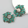Alloy Diamond Rhinestone Geometric Sunflower Women's Earrings