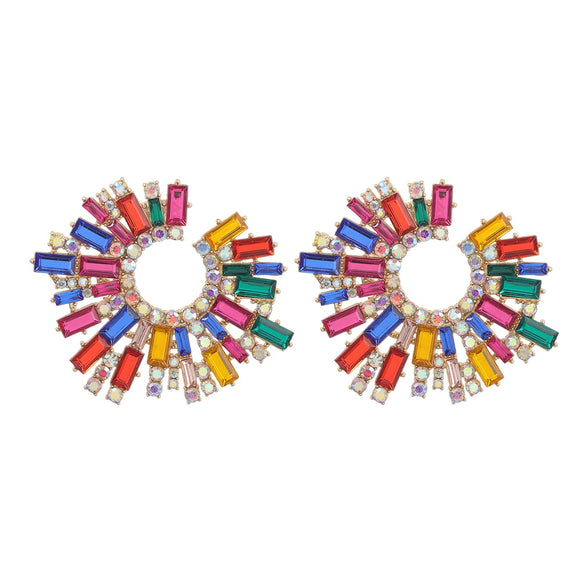 Alloy Diamond Rhinestone Geometric Sunflower Women's Earrings