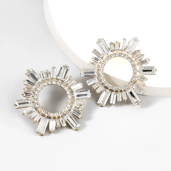 Alloy Diamond Sunflower Fashion Women's Earrings