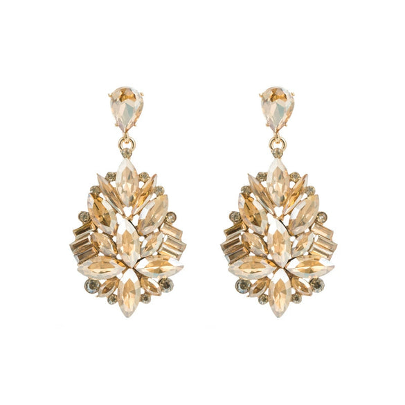 Alloy Diamond Women's Ball Temperament Retro Style Earrings With Flower Pattern