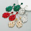 Alloy Diamond Women's Ball Temperament Retro Style Earrings With Flower Pattern