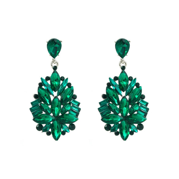 Alloy Diamond Women's Ball Temperament Retro Style Earrings With Flower Pattern