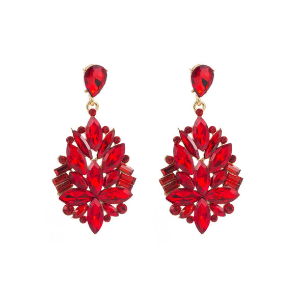 Alloy Diamond Women's Ball Temperament Retro Style Earrings With Flower Pattern