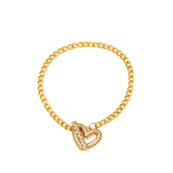 Alloy Diamond Women's Love Geometric Retro Bracelet With Flower And Heart Shapes