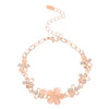 Alloy Diamond Women's Love Geometric Retro Bracelet With Flower And Heart Shapes